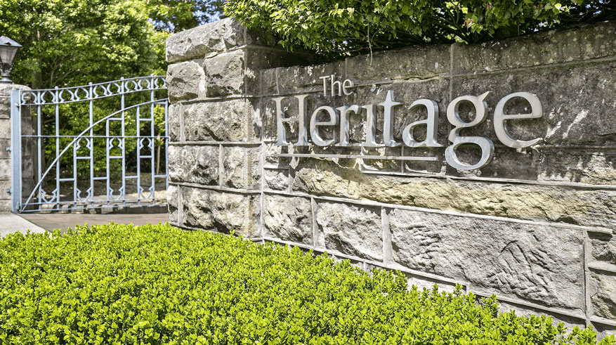 The Heritage signage at the front gate