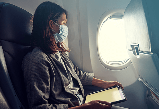 Travel - masked passenger