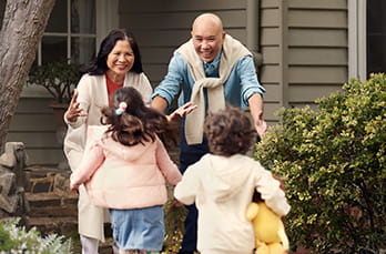 kids running to parents