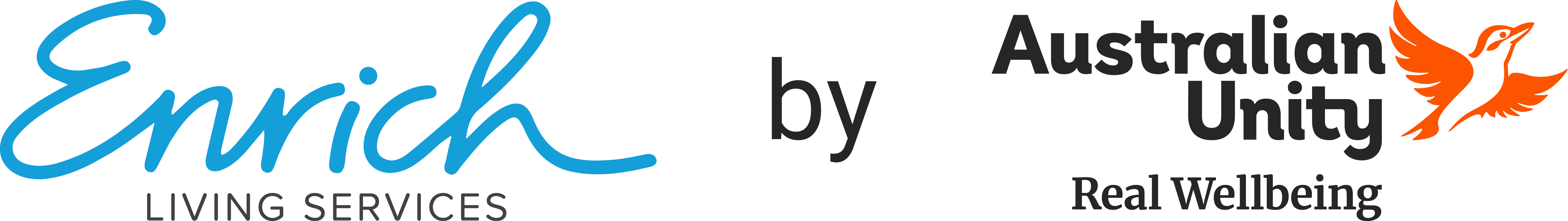 logos of Enrich Living Services and Australian Unity