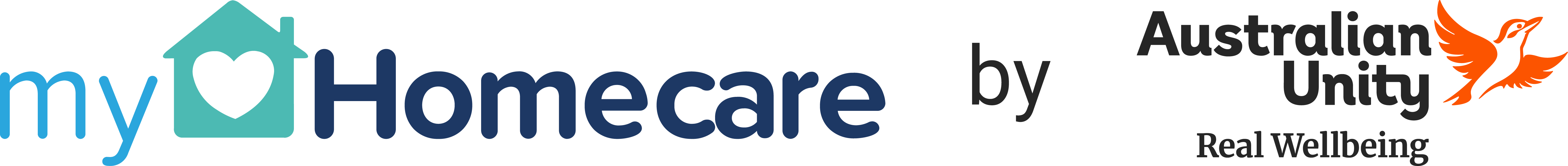 logos of My Home Care Living and Australian Unity