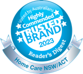 Highly commended trusted brand 2023 Home Care NSW and ACT logo