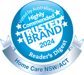 Highly commended trusted brand 2024 Home Care NSW and ACT logo