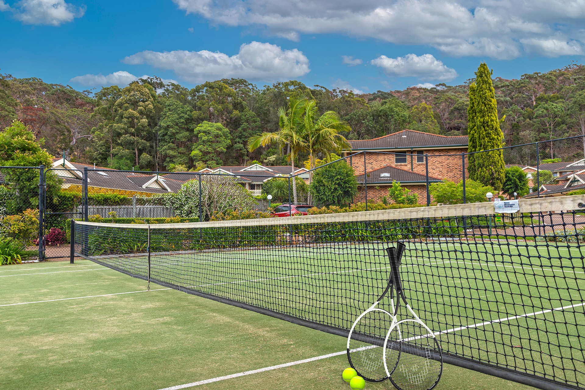 Grass communal tennis courts