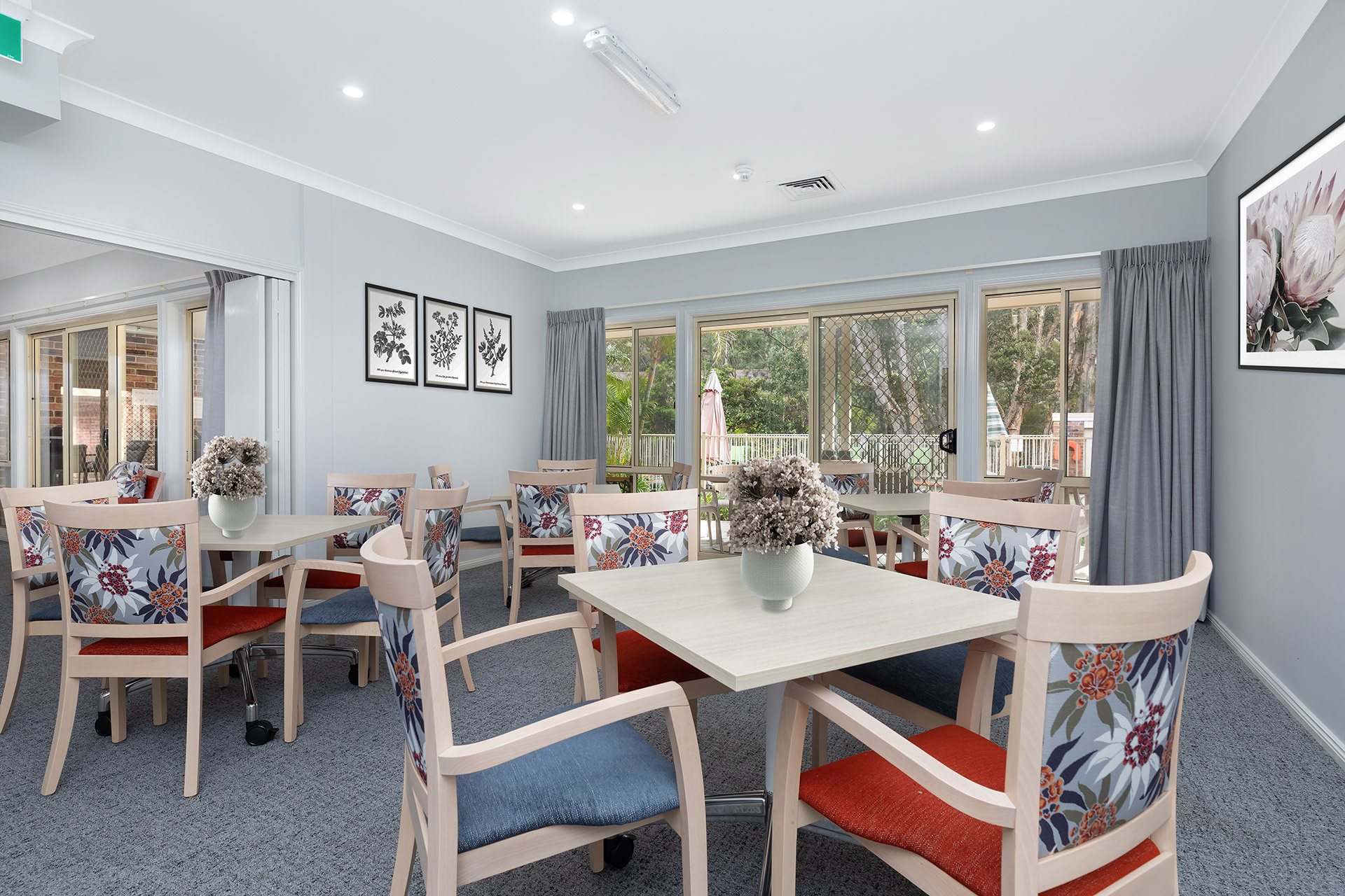 Dining room with bushland views