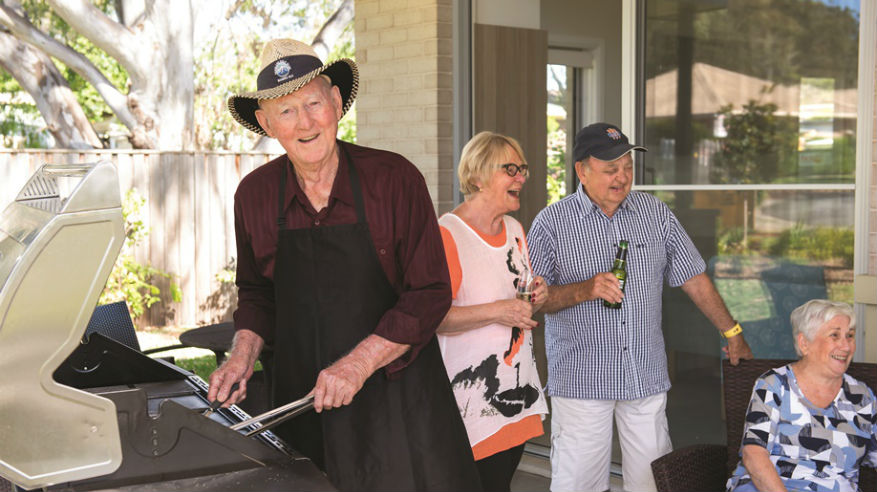 Sienna Grange residents having a barbecue