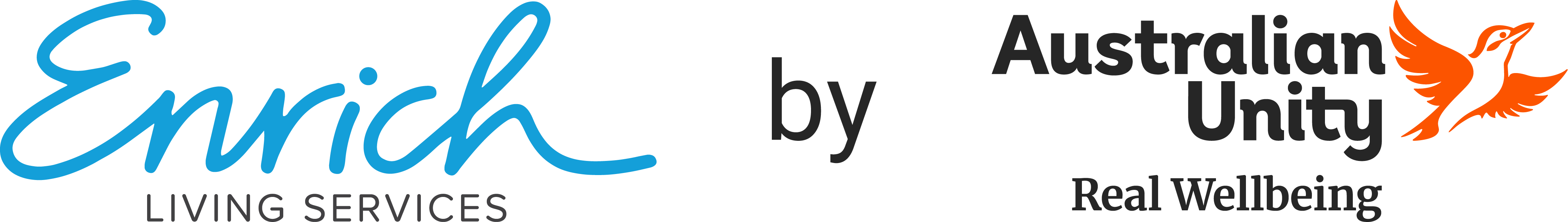 logos of Enrich Living Services and Australian Unity