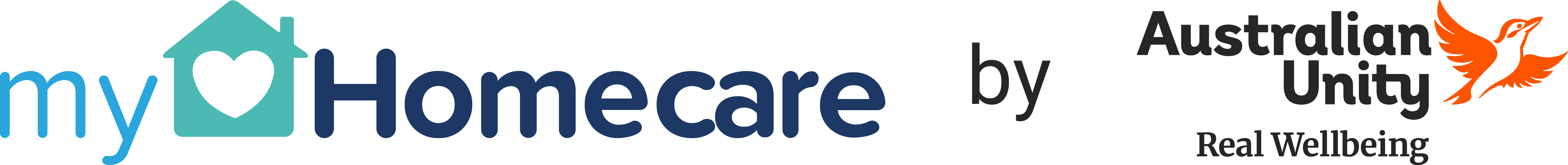 logos of My Home Care Living and Australian Unity