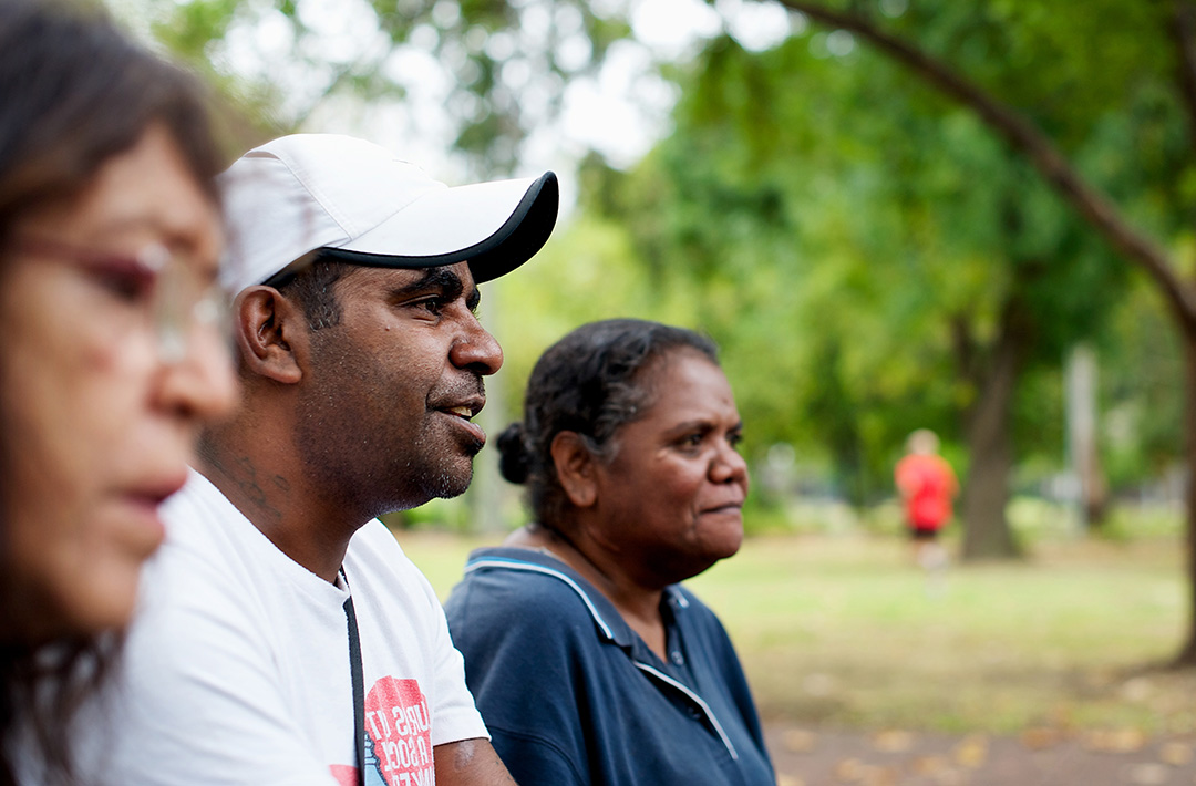 Image of three Aboriginal man and woman