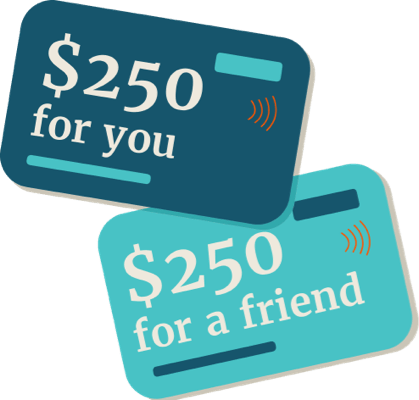 Illustration of $250 gift cards