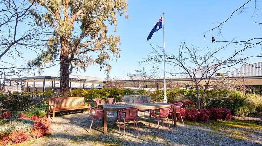Outdoor area on an Autumn day
