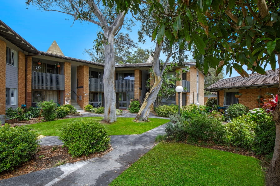 Elderslee apartments surrounded by Australian natives and kept lawn