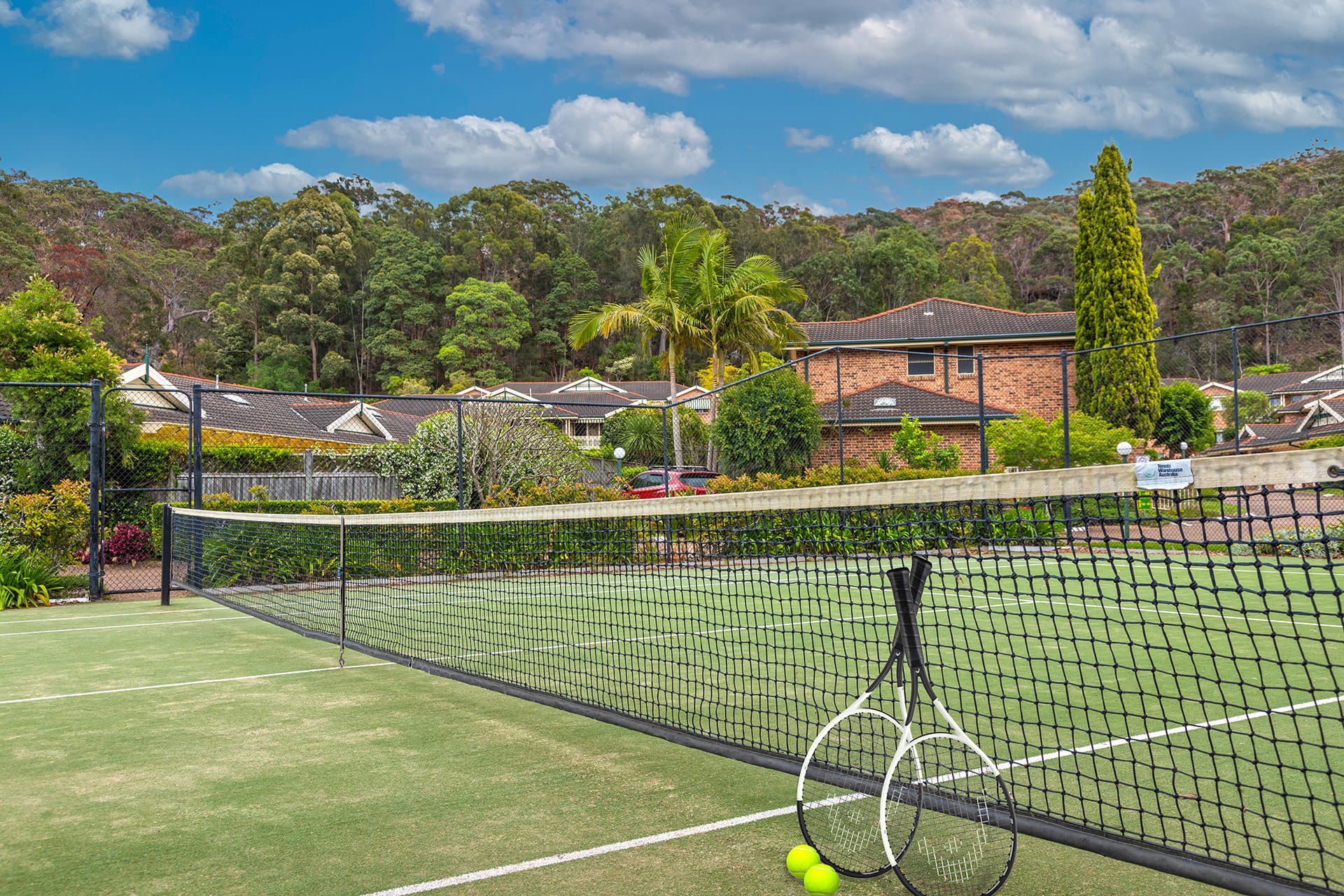 Grass communal tennis courts
