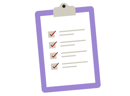 Illustration of a clipboard with a checklist on it.