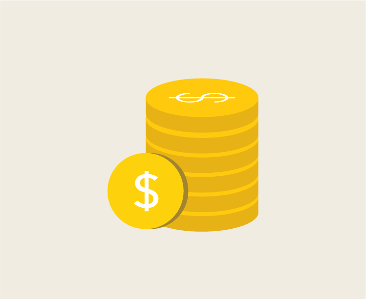 Illustration of pile of gold coins