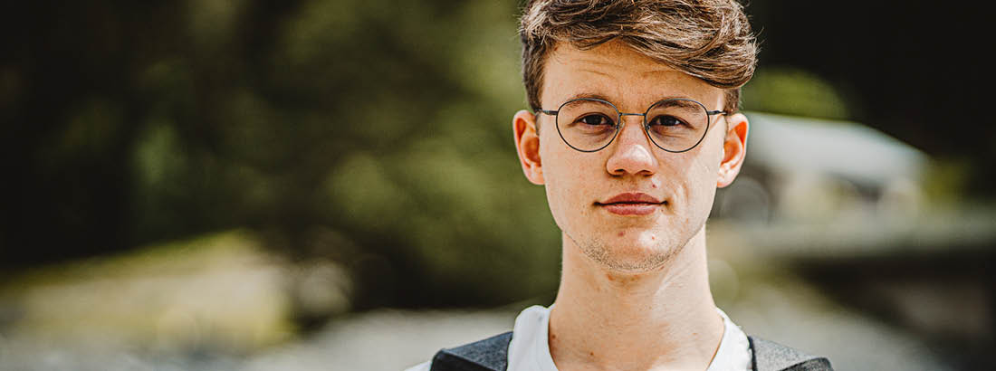 Young man with glasses