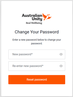 Set password screen