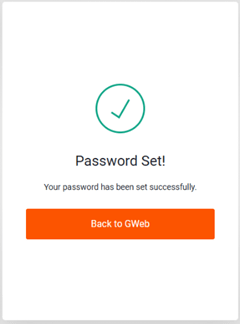 Password set screen