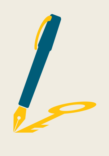 Fountain pen writing, with it's shadow as a key