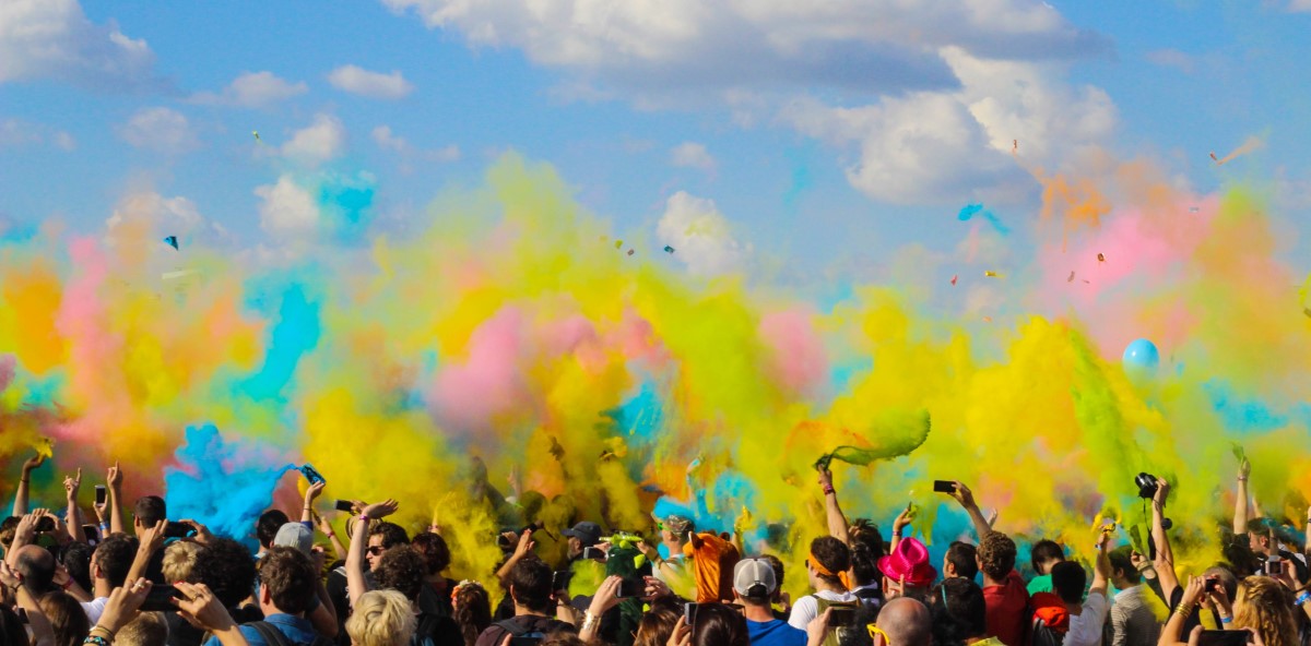 Colourful crowd