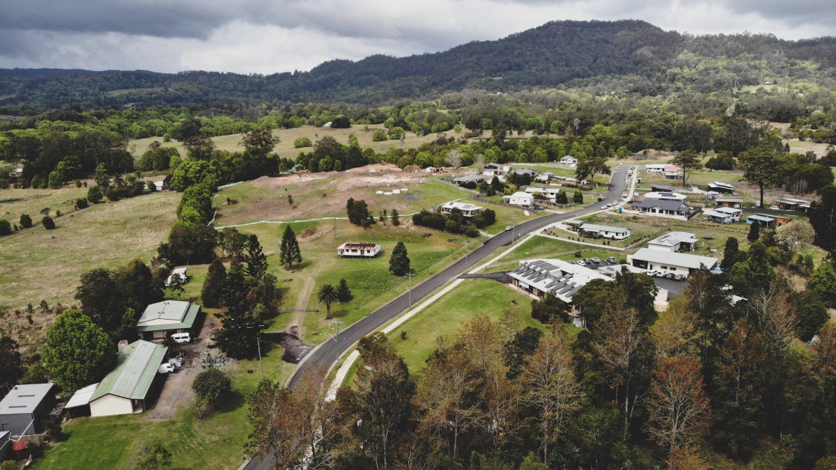 Aerial view of Australian suburb