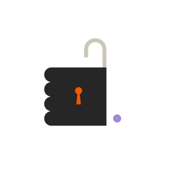 Illustration of a lock that looks like a hand giving the thumbs up to represent safety
