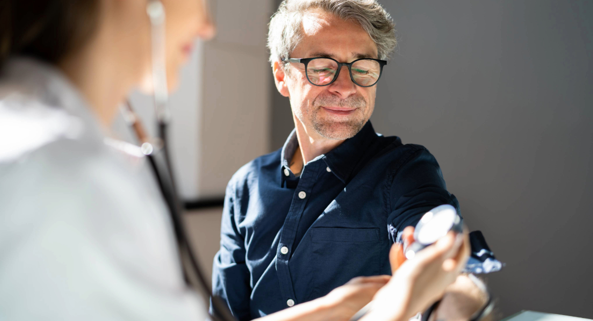 A man getting a blood pressure test