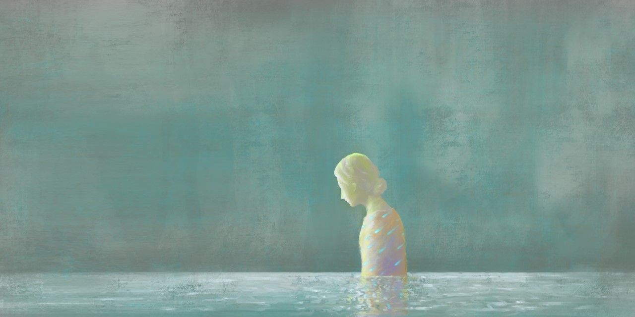 Concept shot of person contemplating mental health