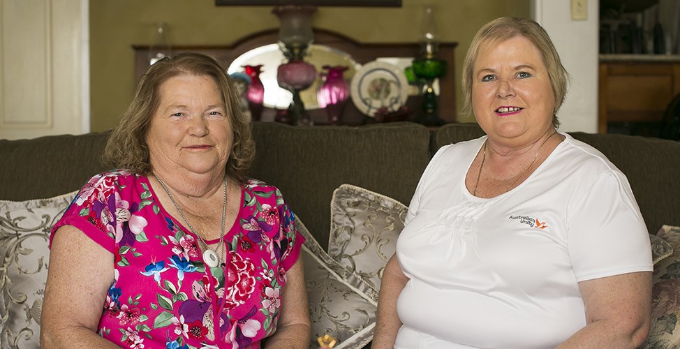 Home care customer with Australian Unity home care worker