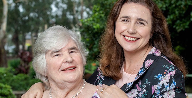 Ramona Kleipas with her mother Coby
