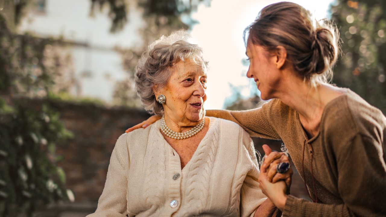 two older woman talking