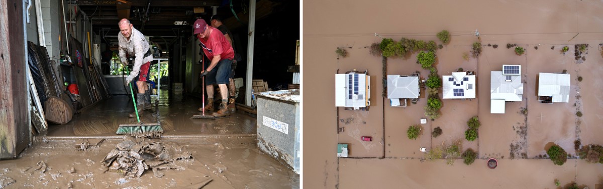 Helping clean up after Qld floods