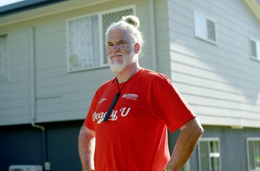 Dr Marcus Woolombi Waters outside his home
