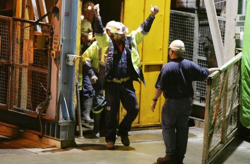 Beaconsfield miners celebrating