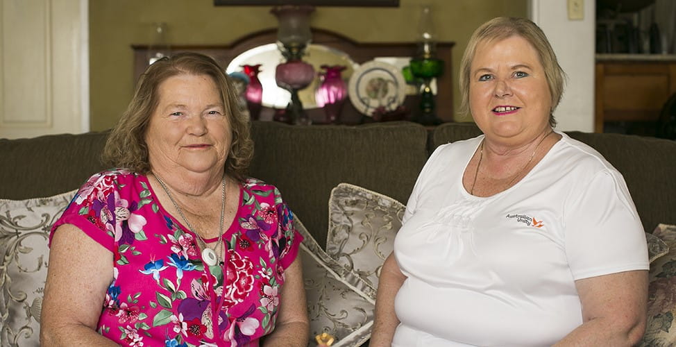 Home care customer with Australian Unity home care worker