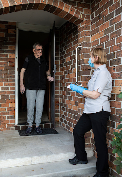 Jayne Sullivan visiting an Australian Unity home care client