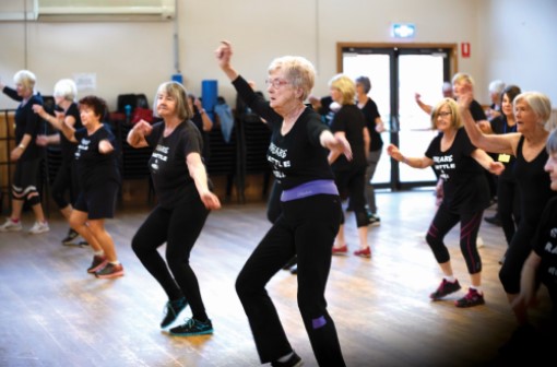 Helen Gordon leading a dance class