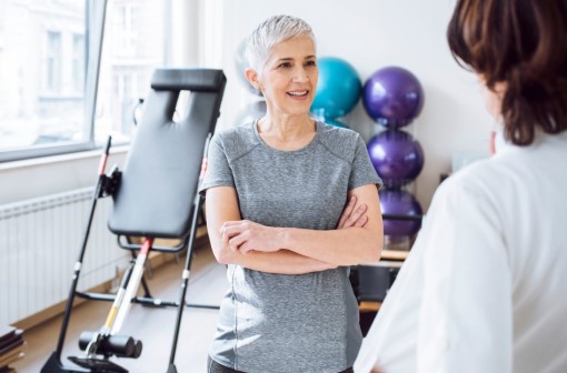 Older woman talking to a specialist